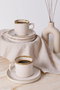Hermia Juego de Tazas de Té de 12 Piezas Crema y Canela
